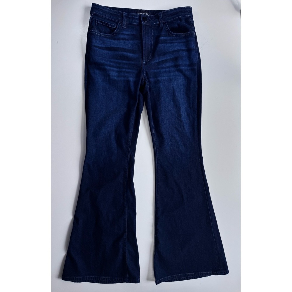 MONFRERE Hendrix Super Flare Jeans Mens 34 Indigo Blue Bell Bottoms
